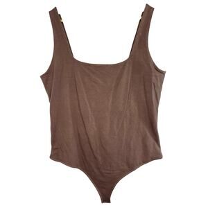 Abercrombie & Fitch Brown Square Neck Sleeveless Bodysuit Top Women Size XXL 2XL